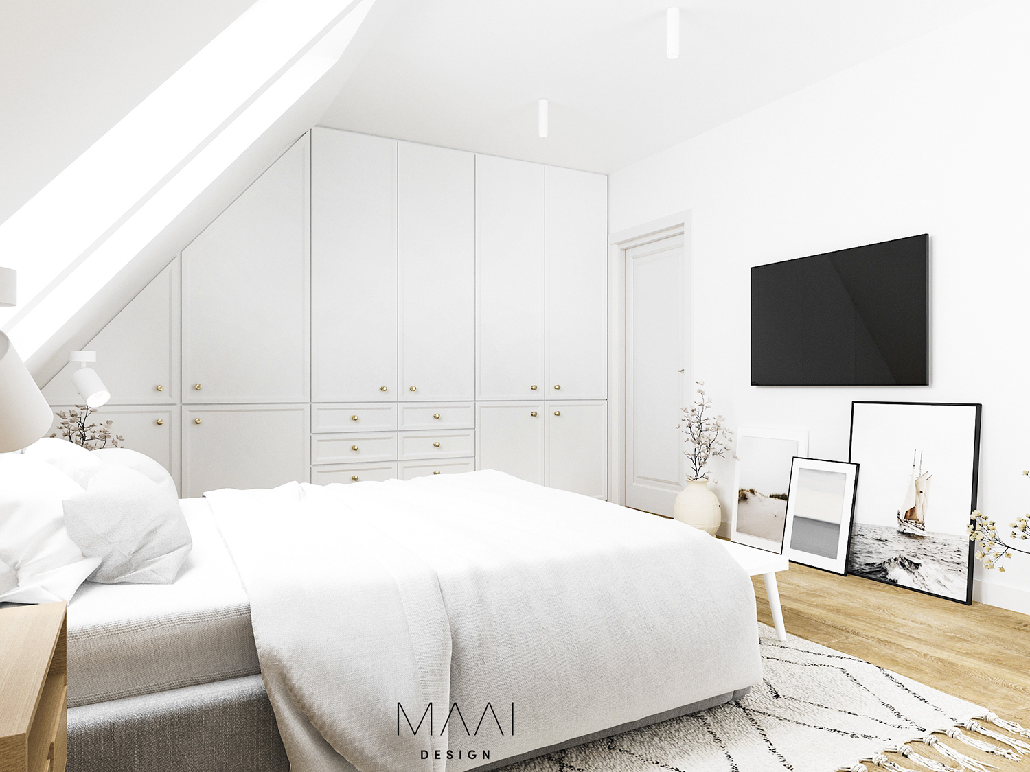 projekty sypialni w stylu skandynawskim